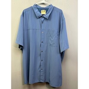 Lake & Trail Button Down Shirt Mens XXXL Blue Striped Short Sleeve Outdoor Vent